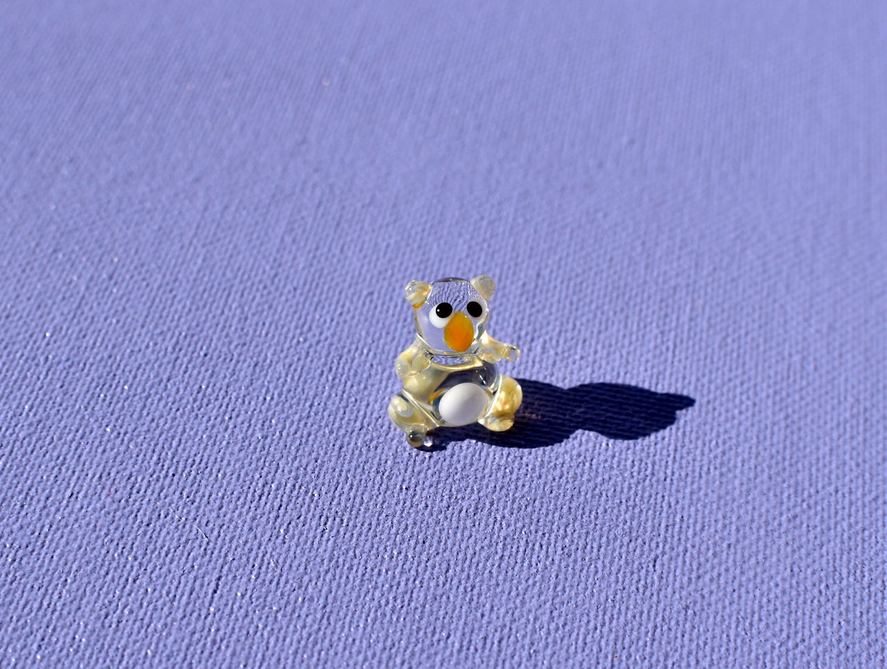 Handmade Miniature Glass Koala Bear Figurine: Whimsical Sculpture