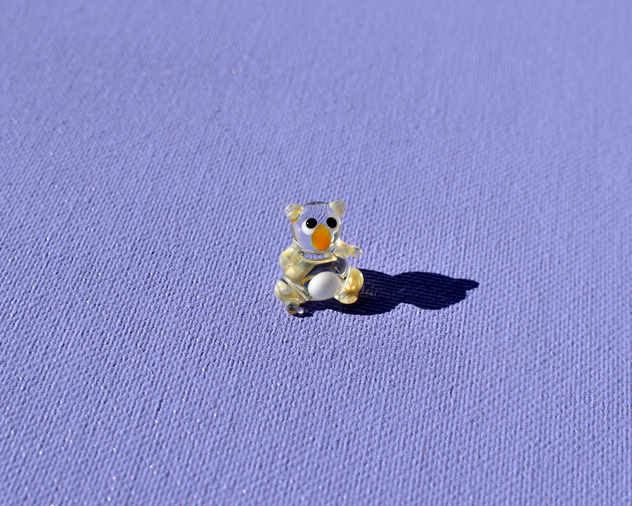 Handmade Miniature Glass Koala Bear Figurine: Whimsical Sculpture