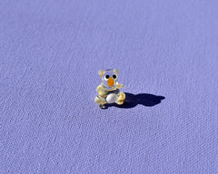 Handmade Miniature Glass Koala Bear Figurine: Whimsical Sculpture