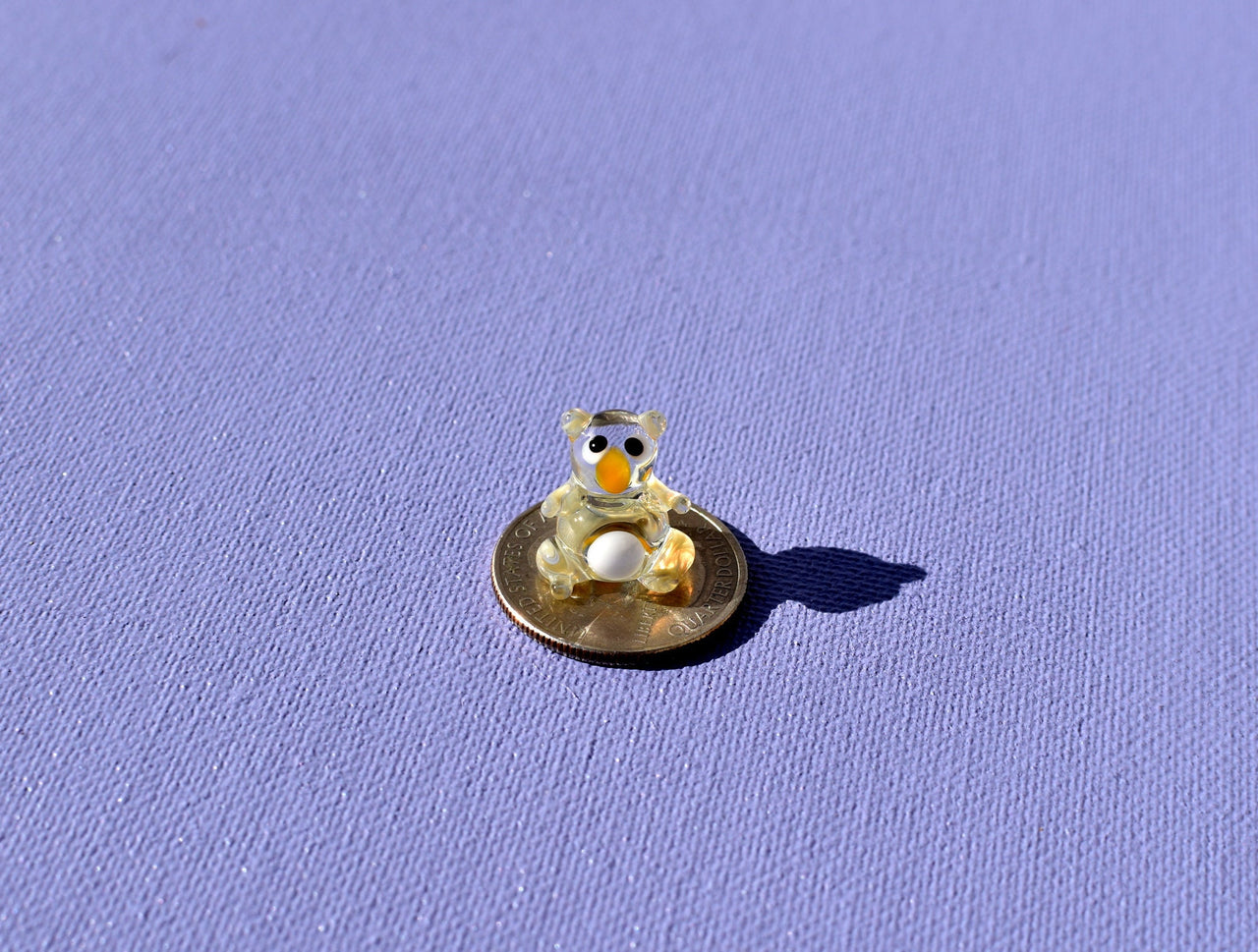 Handmade Miniature Glass Koala Bear Figurine: Whimsical Sculpture