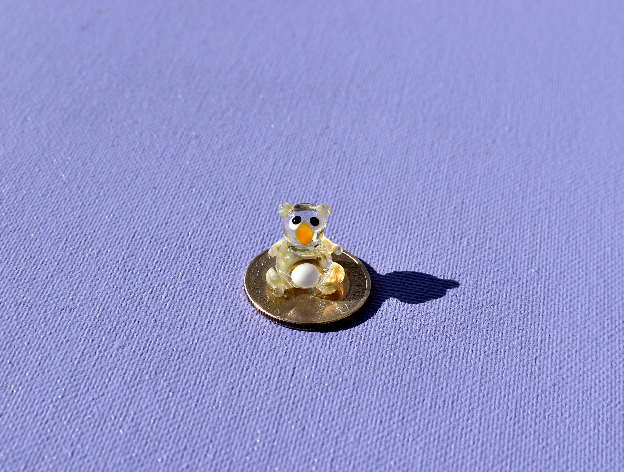 Handmade Miniature Glass Koala Bear Figurine: Whimsical Sculpture