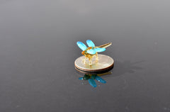 Small Glass Dragonfly Figurine: Handmade Whimsical Sculpture