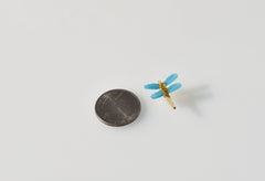 Small Glass Dragonfly Figurine: Handmade Whimsical Sculpture