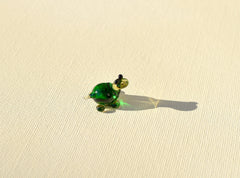 Lampwork Glass Turtle Figurine: Miniature Green Menagerie Character