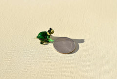 Lampwork Glass Turtle Figurine: Miniature Green Menagerie Character