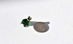 Lampwork Glass Turtle Figurine: Miniature Green Menagerie Character