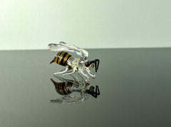 Handmade Glass Bee Figurine: Whimsical Art Glass Sculpture