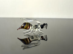 Handmade Glass Bee Figurine: Whimsical Art Glass Sculpture