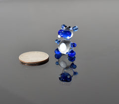 Lampwork Glass Hippo Figurine: Blue Whimsical Miniature