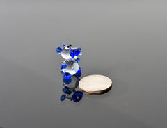 Lampwork Glass Hippo Figurine: Blue Whimsical Miniature