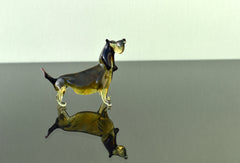 Glass Basset Hound Figurine – Handcrafted Miniature Dog Sculpture