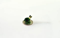 Lampwork Glass Turtle Figurine: Miniature Green Menagerie Character