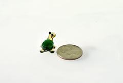 Lampwork Glass Turtle Figurine: Miniature Green Menagerie Character