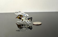 Hornet, Wasp, Yellow Jacket, Tiny Glass Animals, Mini Glass Animals, Glass Figures, Insect Decor, Blown Glass Animals, Honey Bee, Figure