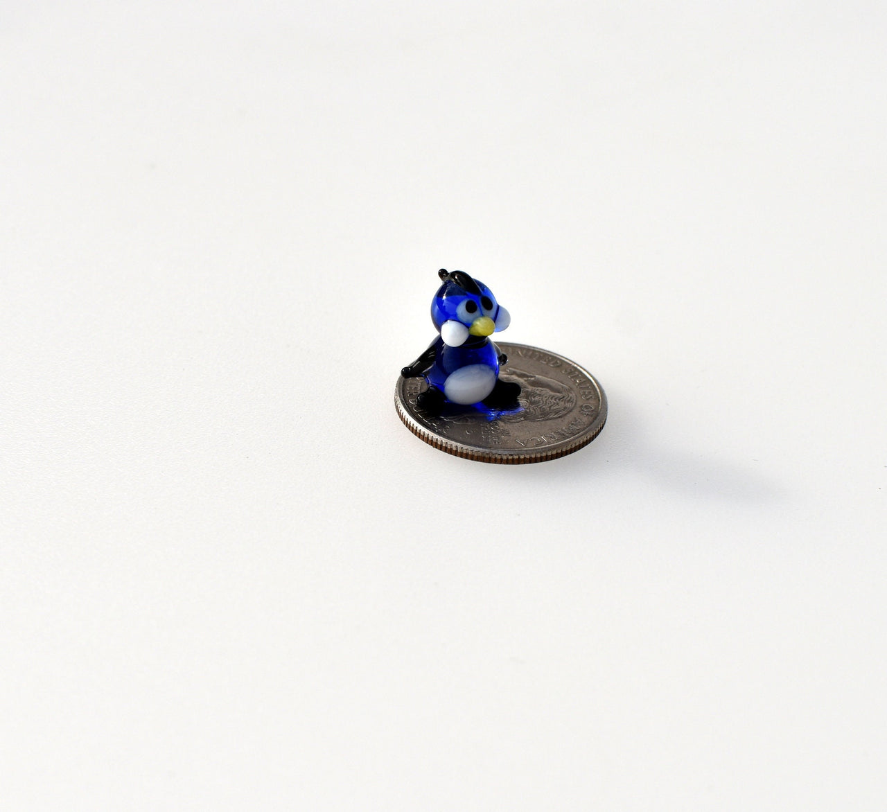 Lampwork Miniature Penguin: Blue Glass Menagerie Character