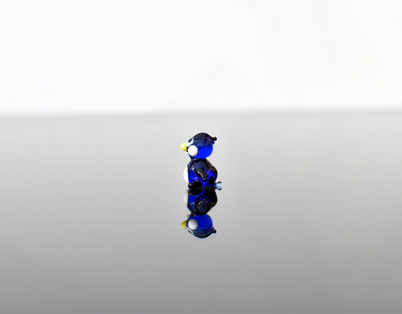 Lampwork Miniature Penguin: Blue Glass Menagerie Character
