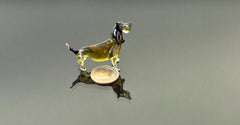 Glass Basset Hound Figurine – Handcrafted Miniature Dog Sculpture