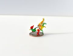 Lampwork Glass Rooster Miniature: Whimsical Colorful Figurine