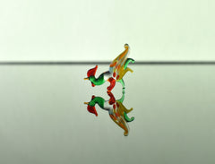 Lampwork Glass Rooster Miniature: Whimsical Colorful Figurine