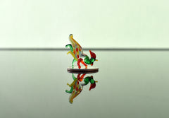 Lampwork Glass Rooster Miniature: Whimsical Colorful Figurine
