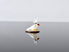 Cockatiel Figurine, Parrot, Tiny Glass Animals, Mini Cockatoo Figurine, Gift for Bird Lovers, Glass Bird Miniature, Blown Mini Glass Animals