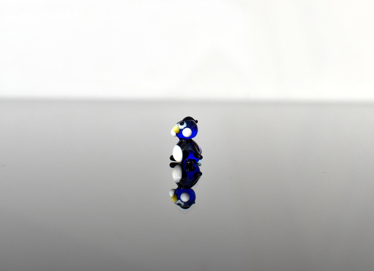Lampwork Miniature Penguin: Blue Glass Menagerie Character