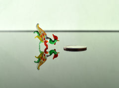 Lampwork Glass Rooster Miniature: Whimsical Colorful Figurine