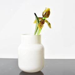 Handmade Yellow Glass Tiger Iris Flower Sculpture: Weatherproof Art Glass, 8-inch