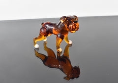 Handmade Glass Bulldog Figurine: Collectible Art Glass Sculpture