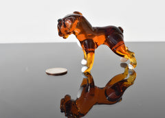 Handmade Glass Bulldog Figurine: Collectible Art Glass Sculpture