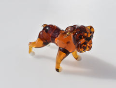 Handmade Glass Bulldog Figurine: Collectible Art Glass Sculpture