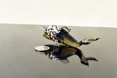 Handmade Glass Narwhal Figurine: Flame Work Collectible, 4-inch