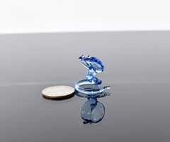 Glass Snake Charm Decor, Tiny Glass Animals, Blue Glass Cobra, Year of the Snake, Miniature Glass Animals, Snake Charm, Snake Art