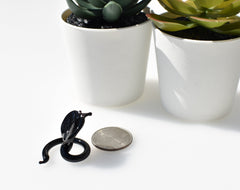 Lampwork Glass Cobra Miniature: Black Glass Menagerie Figurine