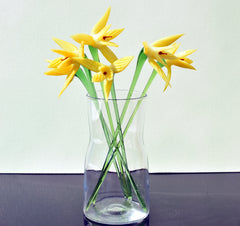 Yellow Glass Bird of Paradise Flower: Handmade Flame Work Sculpture