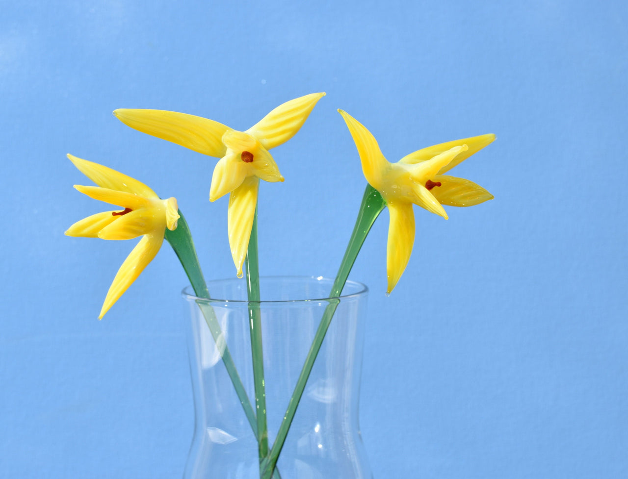Yellow Glass Bird of Paradise Flower: Handmade Flame Work Sculpture