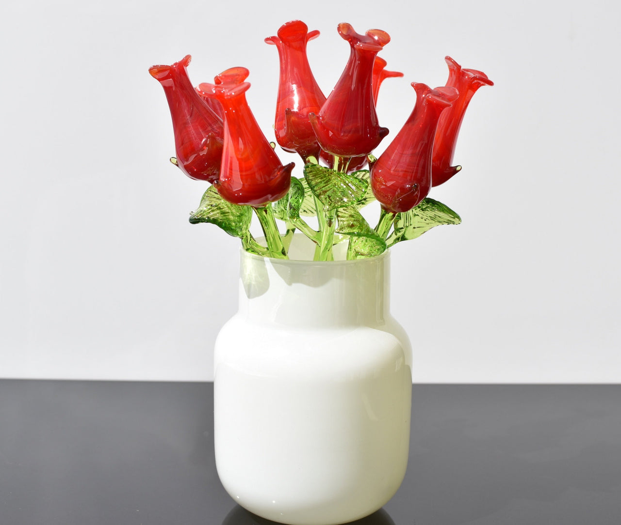 Glass Rose, Glass Birth Month Flower, Red Glass Flowers, Glass Flower Bouquet, Eternal Rose Bouquet, Blown Glass Art, Mothers Day Gifts