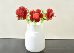 Handmade Red Glass Flower: Collectible Flamework Sculpture, 7 Inch