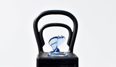 Lampwork Glass Cobra Miniature: Blue Glass Menagerie Figurine