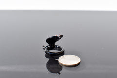 Lampwork Glass Cobra Miniature: Black Glass Menagerie Figurine