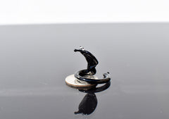 Lampwork Glass Cobra Miniature: Black Glass Menagerie Figurine