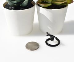 Lampwork Glass Cobra Miniature: Black Glass Menagerie Figurine