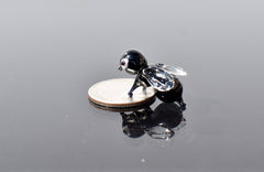 Lampwork Miniature Glass Fly: Whimsical Glass Menagerie Figurine
