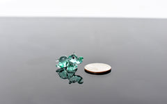 World's smallest turquoise glass Hippopotamus, whimsical, Lamp work miniature  Hippo character, Unique gift.