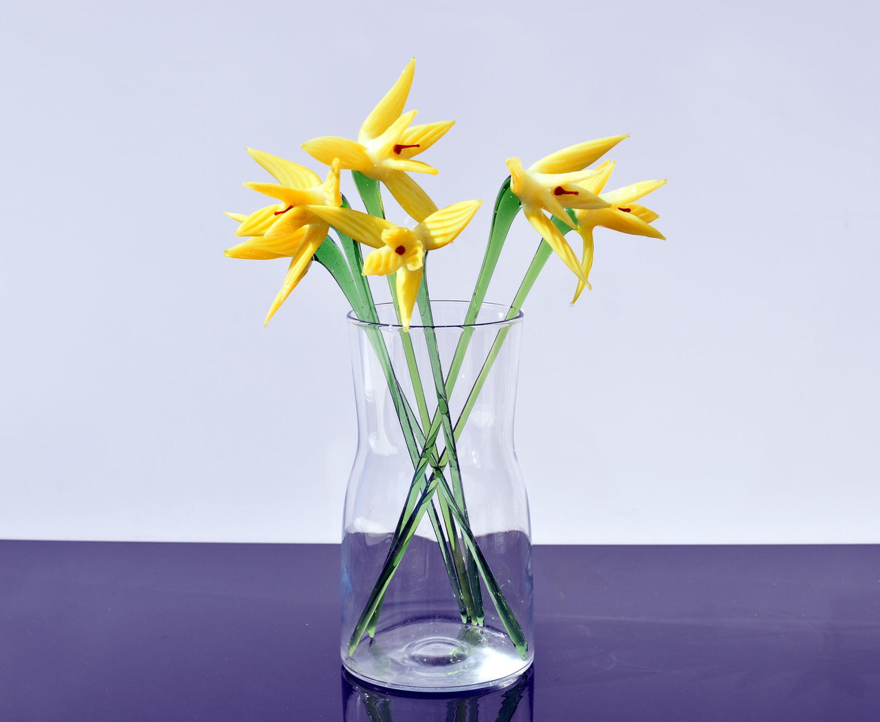 Yellow Glass Bird of Paradise Flower: Handmade Flame Work Sculpture