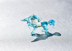 Blue Glass Unicorn Figurine: Handmade Flame-Worked Sculpture