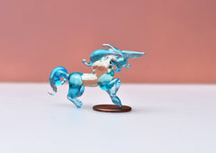 Blue Glass Unicorn Figurine: Handmade Flame-Worked Sculpture