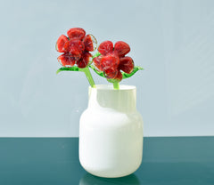 Handmade Red Glass Flower: Collectible Flamework Sculpture, 7 Inch