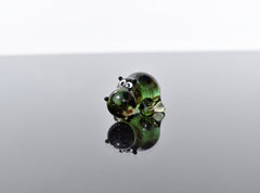 Handmade Green Glass Hippo Figurine: Whimsical Art Glass Sculpture