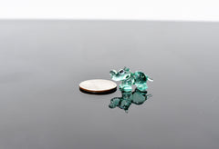 World's smallest turquoise glass Hippopotamus, whimsical, Lamp work miniature  Hippo character, Unique gift.